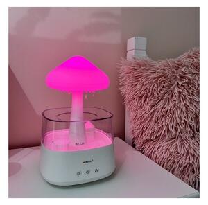 Umidificator cu aromaterapie, efect de ploaie, forma ciuperca, lumina LED 7 culori, 3 moduri, capacitate 450 ml