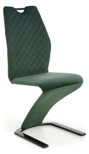 Scaun K442, verde inchis/negru, stofa catifelata/metal, 46x61x102 cm
