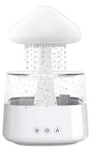 Umidificator cu aromaterapie, efect de ploaie, forma ciuperca, lumina LED 7 culori, 3 moduri, capacitate 450 ml