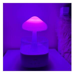 Umidificator cu aromaterapie, efect de ploaie, forma ciuperca, lumina LED 7 culori, 3 moduri, capacitate 450 ml