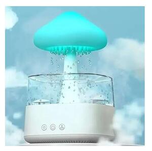 Umidificator cu aromaterapie, efect de ploaie, forma ciuperca, lumina LED 7 culori, 3 moduri, capacitate 450 ml