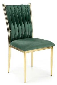 Scaun K436, verde/auriu, stofa catifelata/metal, 48x55x94 cm