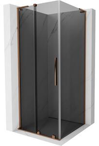 Mexen Velar L, cabină de duș cu ușă glisantă 110 x 110 cm, sticlă gri 8 mm, aur roz, 871-110-110-43-60