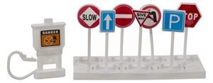 Parcare supraetajata cu 2 masini, 1 elicopter, semne rutiere, lift interactiv, sunete si lumini