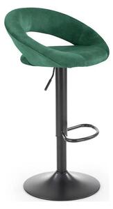 Scaun bar H102, verde inchis/negru, stofa catifelata/otel, 53x48x100 c