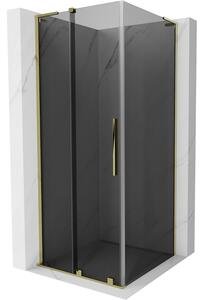 Mexen Velar L, cabină de duș cu ușă glisantă 120 x 120 cm, sticlă gri 8 mm, auriu lucios, 871-120-120-43-50