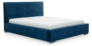 Tapițată pat pentru dormitor Elderio - albastru marin catifea hydrofobowy Monolith 77, 140x200