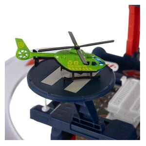 Parcare supraetajata cu 2 masini, 1 elicopter, semne rutiere, lift interactiv, sunete si lumini