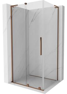 Mexen Velar L, cabină de duș cu ușă glisantă 120 x 80 cm, sticlă transparentă de 8 mm, aur roz, 871-120-080-03-60