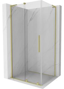Mexen Velar L, cabină de duș cu ușă glisantă 120 x 85 cm, sticlă transparentă de 8 mm, auriu mat, 871-120-085-03-55