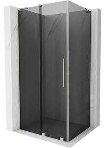 Mexen Velar L, cabină de duș cu ușă glisantă 120 x 80 cm, sticlă gri 8 mm, oțel periat, 871-120-080-43-97