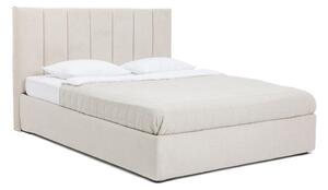 Pat matrimonial bej tapițat cu spațiu de depozitare cu somieră 180x200 cm Thessa Bold Line – Bonami Selection
