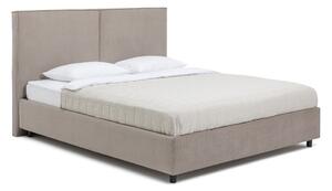 Pat matrimonial taupe tapițat cu spațiu de depozitare cu somieră 160x200 cm Myra Bold – Bonami Selection