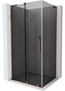 Mexen Velar L, cabină de duș cu ușă glisantă 90 x 100 cm, sticlă gri 8 mm, aur roz, 871-090-100-43-60