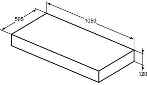 Blat pentru lavoar Ideal Standard Adapto 105 cm maro inchis Maro inchis, 1050 mm