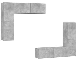 Set de dulapuri TV, 4 piese, gri beton, lemn prelucrat