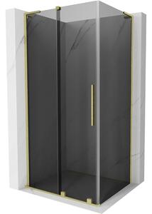Mexen Velar L, cabină de duș cu ușă glisantă 90 x 85 cm, sticlă gri 8 mm, auriu mat, 871-090-085-43-55