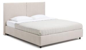 Pat matrimonial bej tapițat cu spațiu de depozitare cu somieră 160x200 cm Myra Bold – Bonami Selection