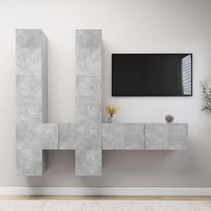 Set de dulapuri TV, 6 buc., gri beton, lemn prelucrat