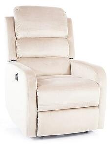 Fotoliu recliner PEGAZ, stofa catifelata bej - Bluvel 28, 64x88/160x10