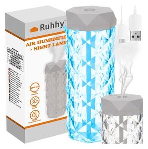 Umidificator de aer, lumina ambientala LED multicolor, 400 ml, autonomie 10 ore, oprire automata, alimentare USB C
