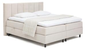 Pat boxspring bej cu spațiu de depozitare 160x200 cm Elva Bold Line – Bonami Selection