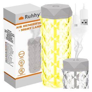 Umidificator de aer, lumina ambientala LED multicolor, 400 ml, autonomie 10 ore, oprire automata, alimentare USB C
