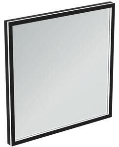 Oglinda patrata cu iluminare LED Ideal Standard Conca 60 cm rama neagra 600x600 mm
