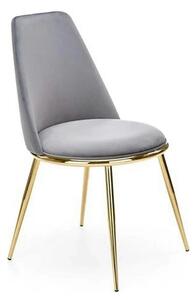 Scaun K460, gri/auriu, stofa catifelata/metal, 49x54x84 cm