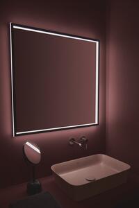 Oglinda patrata cu iluminare LED Ideal Standard Conca 100 cm rama neagra 1000x1000 mm