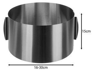 Forma de tort, diametru reglabil 16-30 cm, inaltime 15 cm, otel inoxidabil