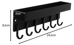 Raft universal cu 6 carlige agatare, magnetic, design minimalist, 5x8.5x24.5 cm