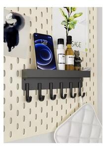 Raft universal cu 6 carlige agatare, magnetic, design minimalist, 5x8.5x24.5 cm