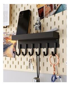 Raft universal cu 6 carlige agatare, magnetic, design minimalist, 5x8.5x24.5 cm