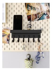 Raft universal cu 6 carlige agatare, magnetic, design minimalist, 5x8.5x24.5 cm