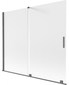 Mexen Velar, paravan de baie glisant cu 2 aripi 180 x 150 cm, sticlă mată 8 mm, grafit lustruit, 896-180-000-31-66