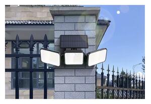 Lampa solara de exterior, 180 LED-uri, senzor de miscare 8-10 m, 1800 mAh, IP65, 3 segmente, 550 lm, 6000-7000K, 8W