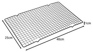 Gratar pentru racire si glazura, antiaderent, picioare de spirjin, 40x25x1 cm, otel negru