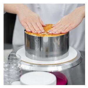 Forma de tort reglabila 16-30 cm, capacitate 14 L, inaltime 20 cm, argintie