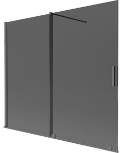 Mexen Velar, paravan de baie glisant cu 2 aripi 180 x 150 cm, sticlă gri 8 mm, grafit lustruit, 896-180-000-41-66