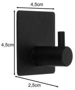 Agatatoare prosop, adeziva, sarcina maxima 3 kg, set 4 bucati, otel inoxidabil negru mat