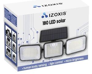 Lampa solara de exterior, 180 LED-uri, senzor de miscare 8-10 m, 1800 mAh, IP65, 3 segmente, 550 lm, 6000-7000K, 8W