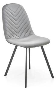 Scaun K462, gri/negru, stofa catifelata/metal, 45x57x82 cm