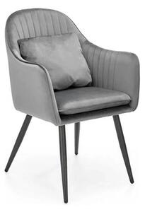 Scaun K464, gri/negru, stofa catifelata/metal, 58x59x84 cm