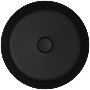 Lavoar pe blat negru mat 40 cm, rotund, fara preaplin, Ideal Standard Ipalyss Negru mat