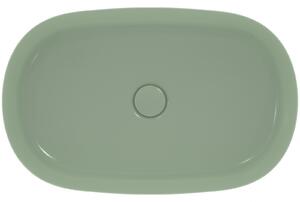 Lavoar pe blat verde lucios 60 cm, oval, fara preaplin, Ideal Standard Ipalyss Verde lucios