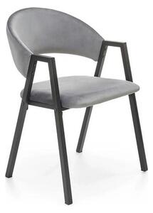 Scaun K473, stofa catifelata gri, 54x58x82 cm
