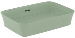 Lavoar pe blat verde lucios 55 cm, dreptunghiular, cu preaplin, Ideal Standard Ipalyss Verde lucios