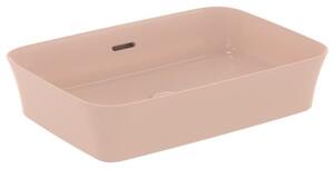 Lavoar pe blat roz lucios 55 cm, dreptunghiular, cu preaplin, Ideal Standard Ipalyss Roz lucios