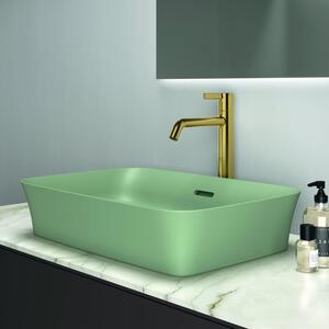 Lavoar pe blat verde lucios 55 cm, dreptunghiular, cu preaplin, Ideal Standard Ipalyss Verde lucios